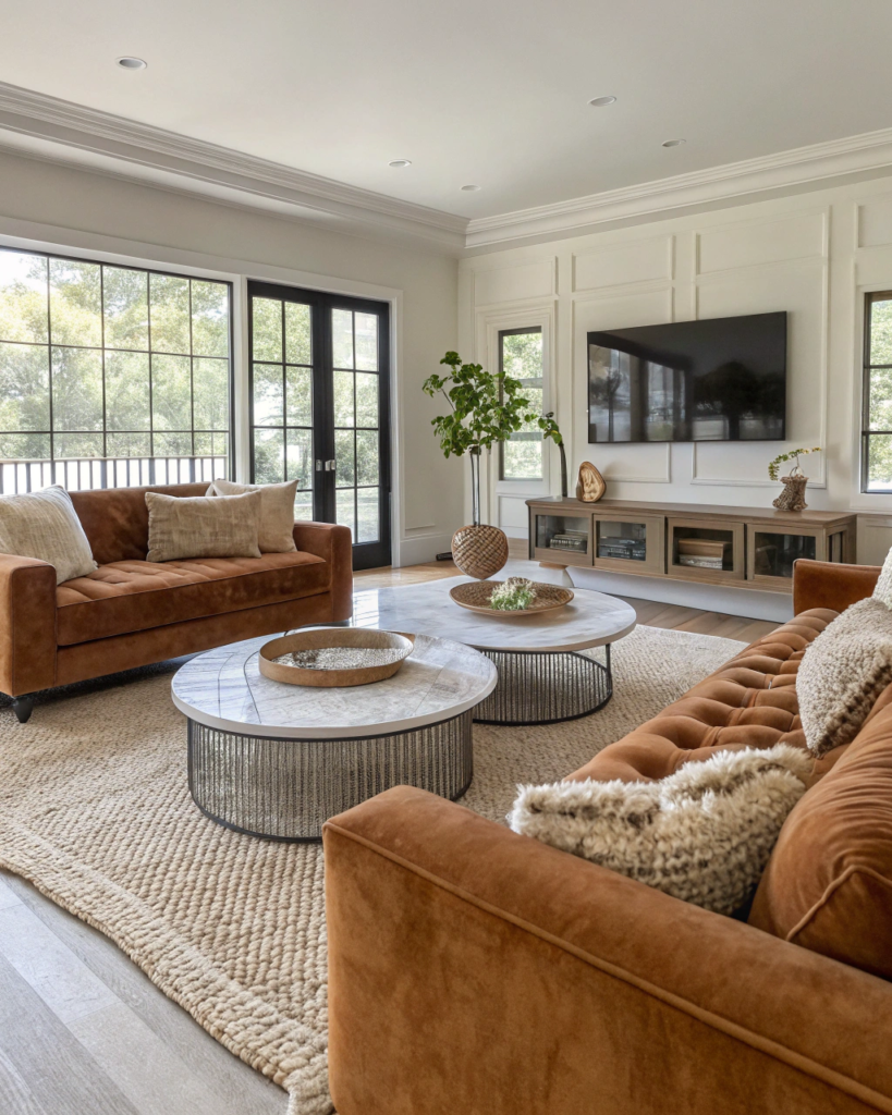 Textured living room materials