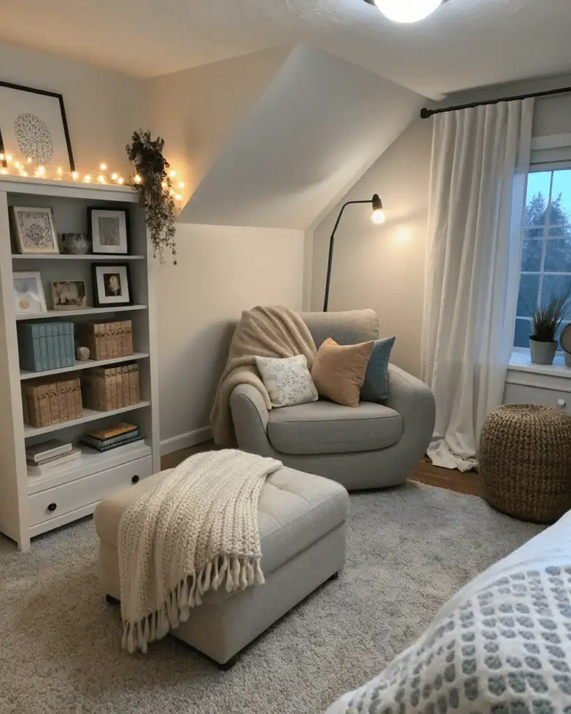 Cozy chair in bedroom