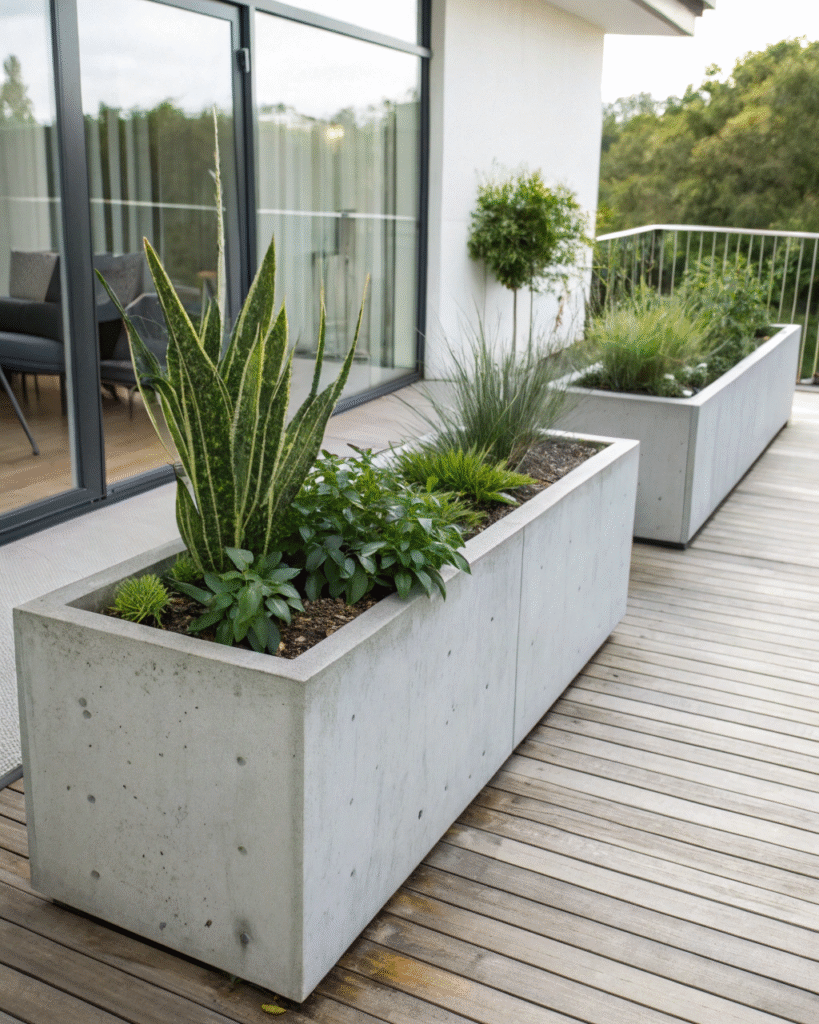 Modern concrete planter