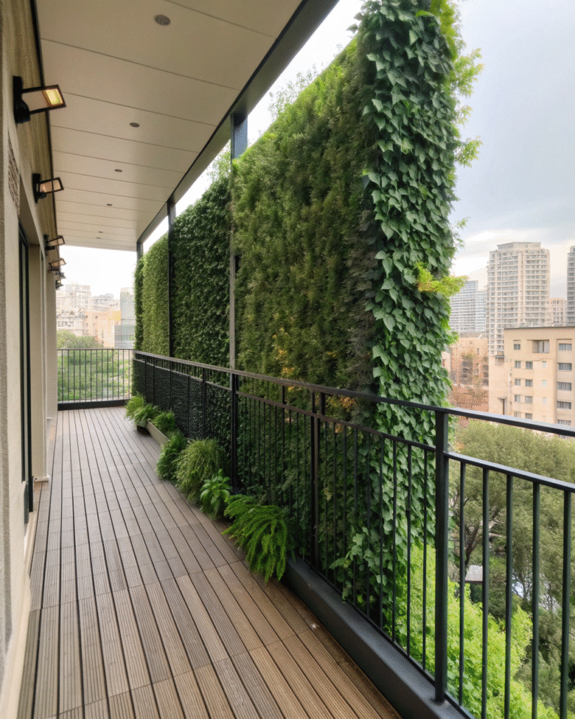 Vertical green wall on balcony