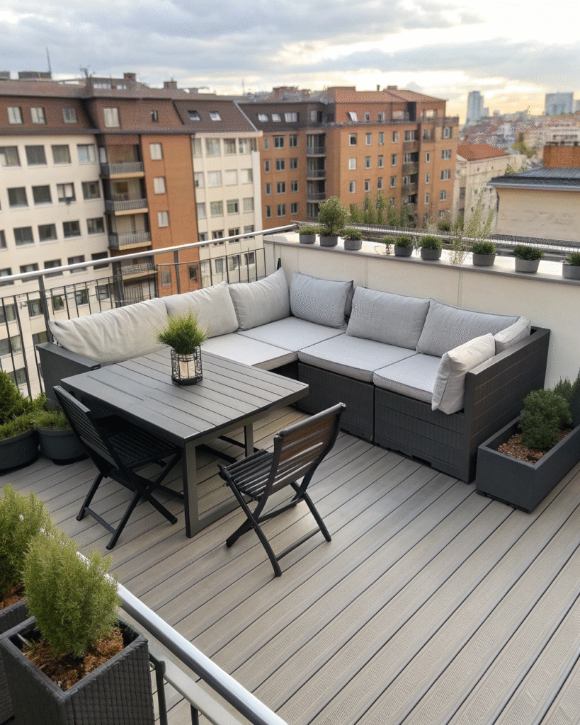 Multi-functional furniture on balcony