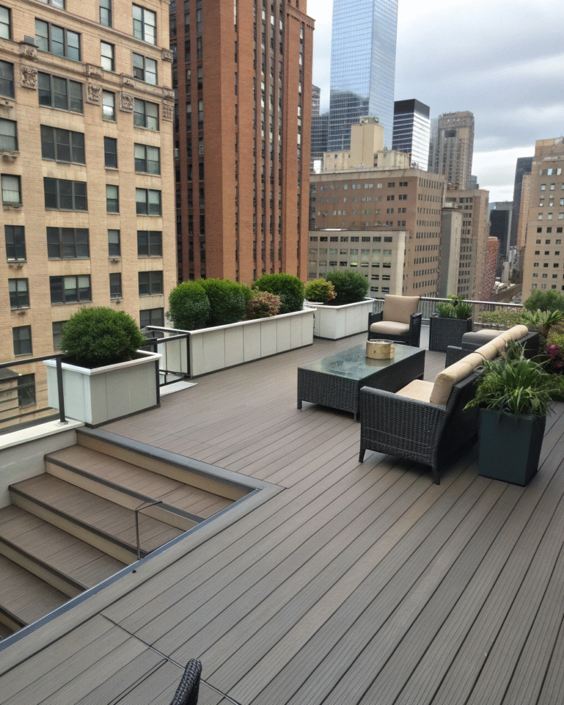Elevated flooring on balcony