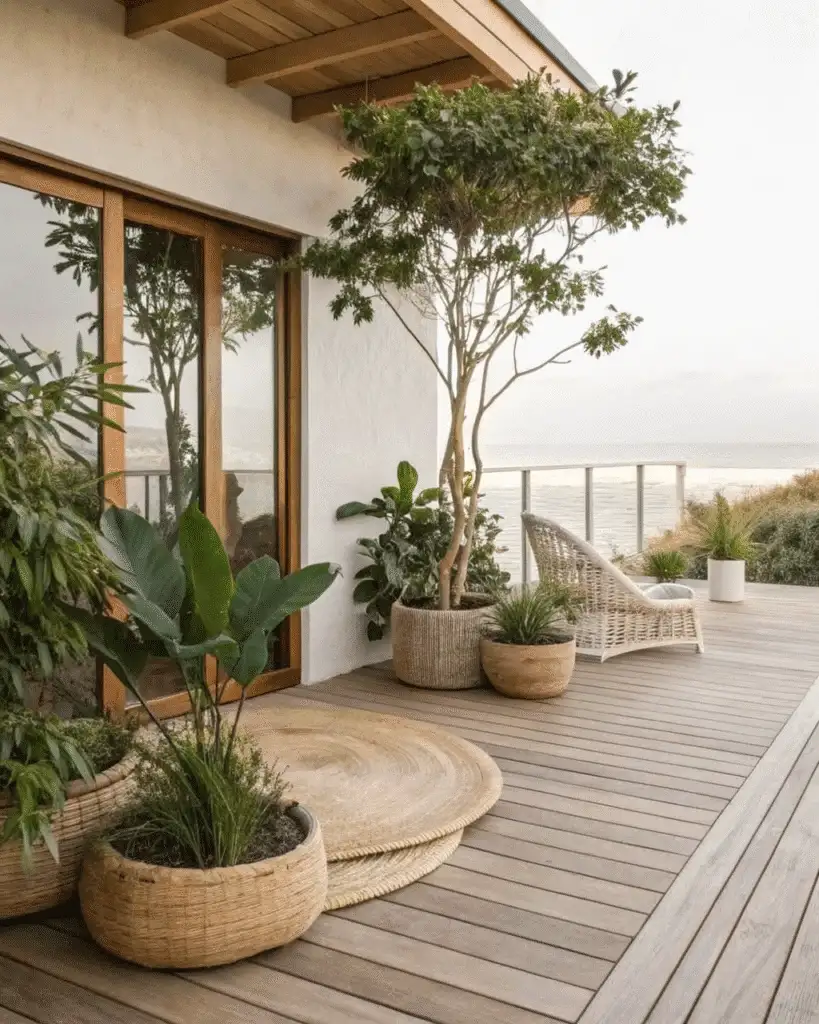 Minimalist plants on deck