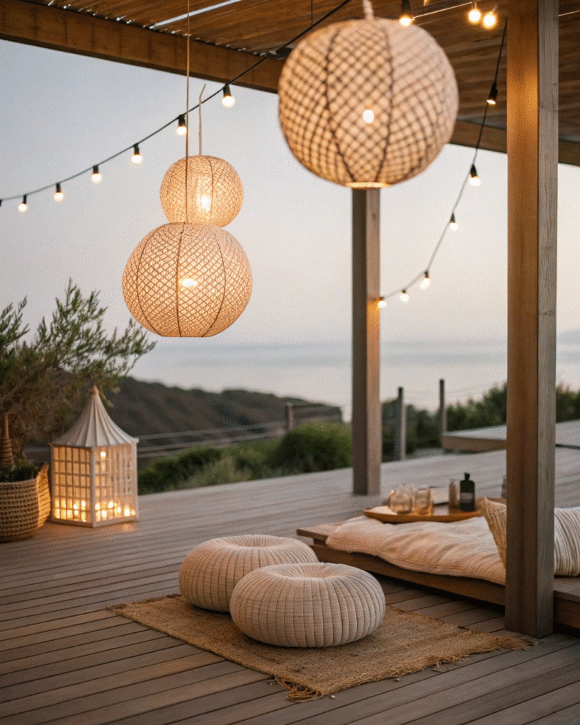 Woven pendant lighting