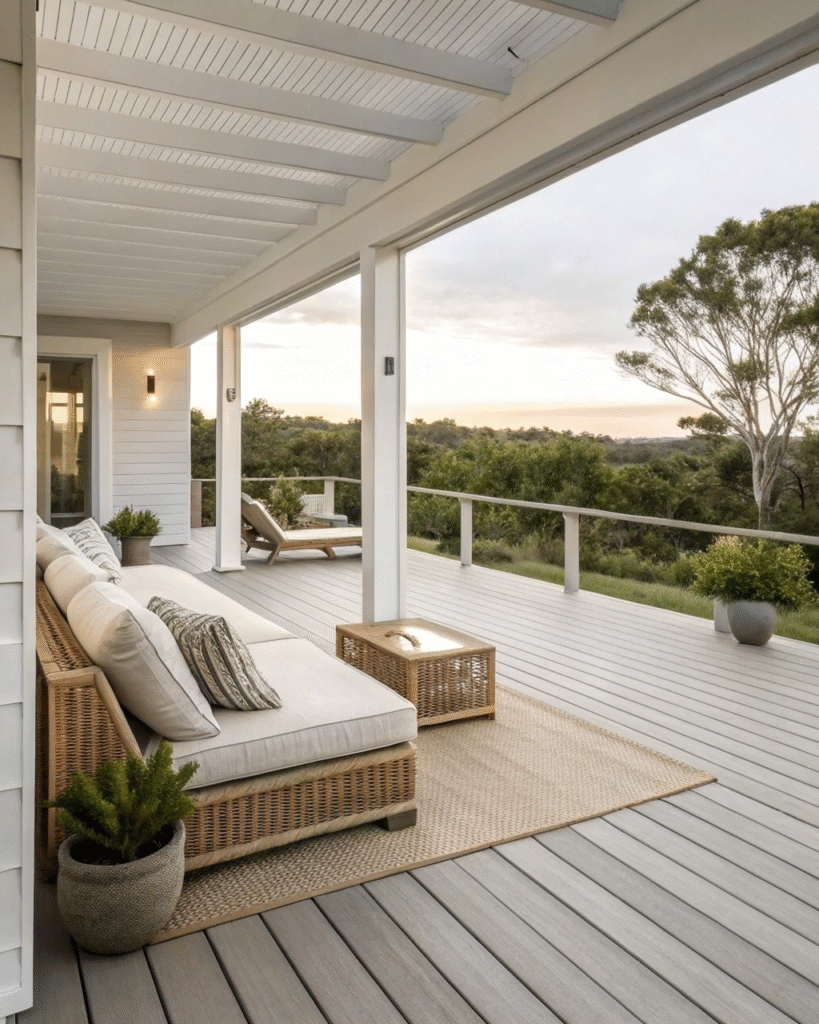Minimalist designed deck with clean lines