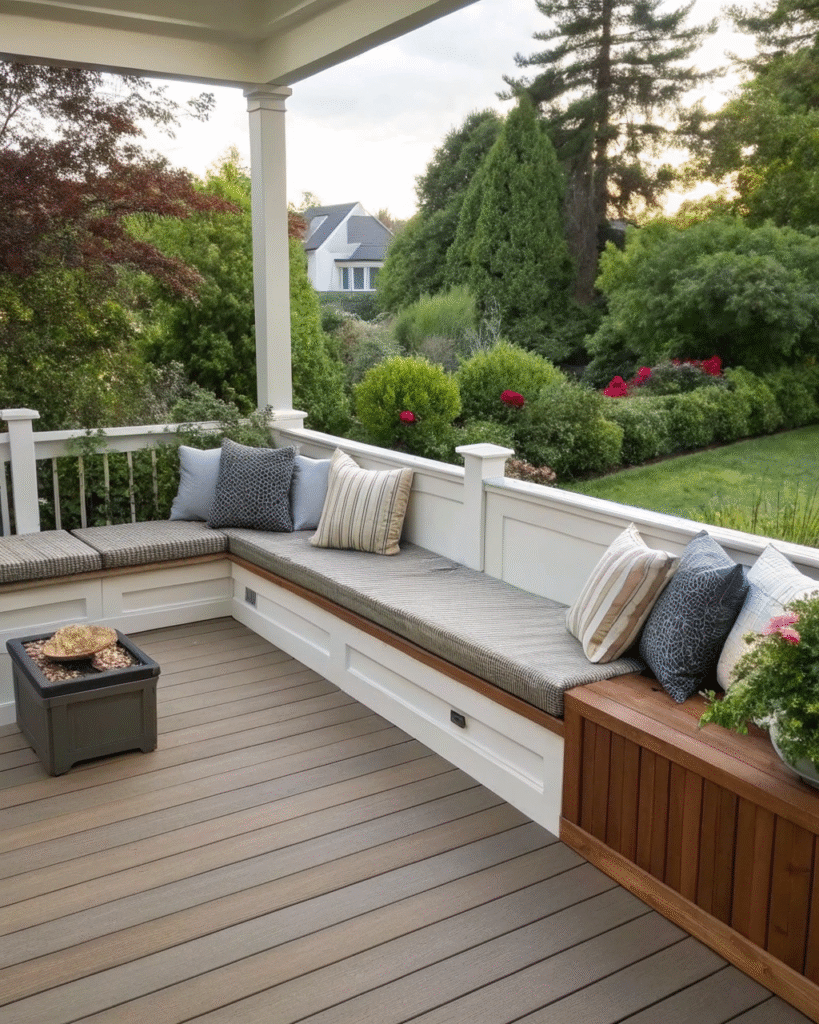 Built-in benches on deck