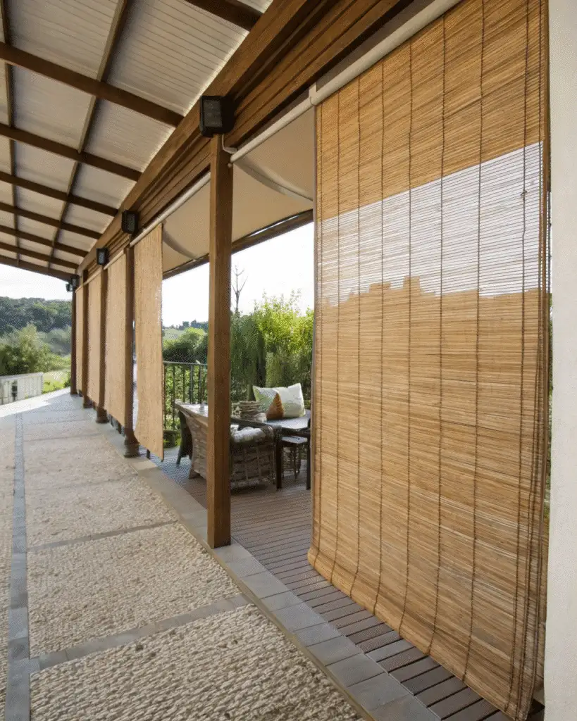 Bamboo Roll-Up Curtains