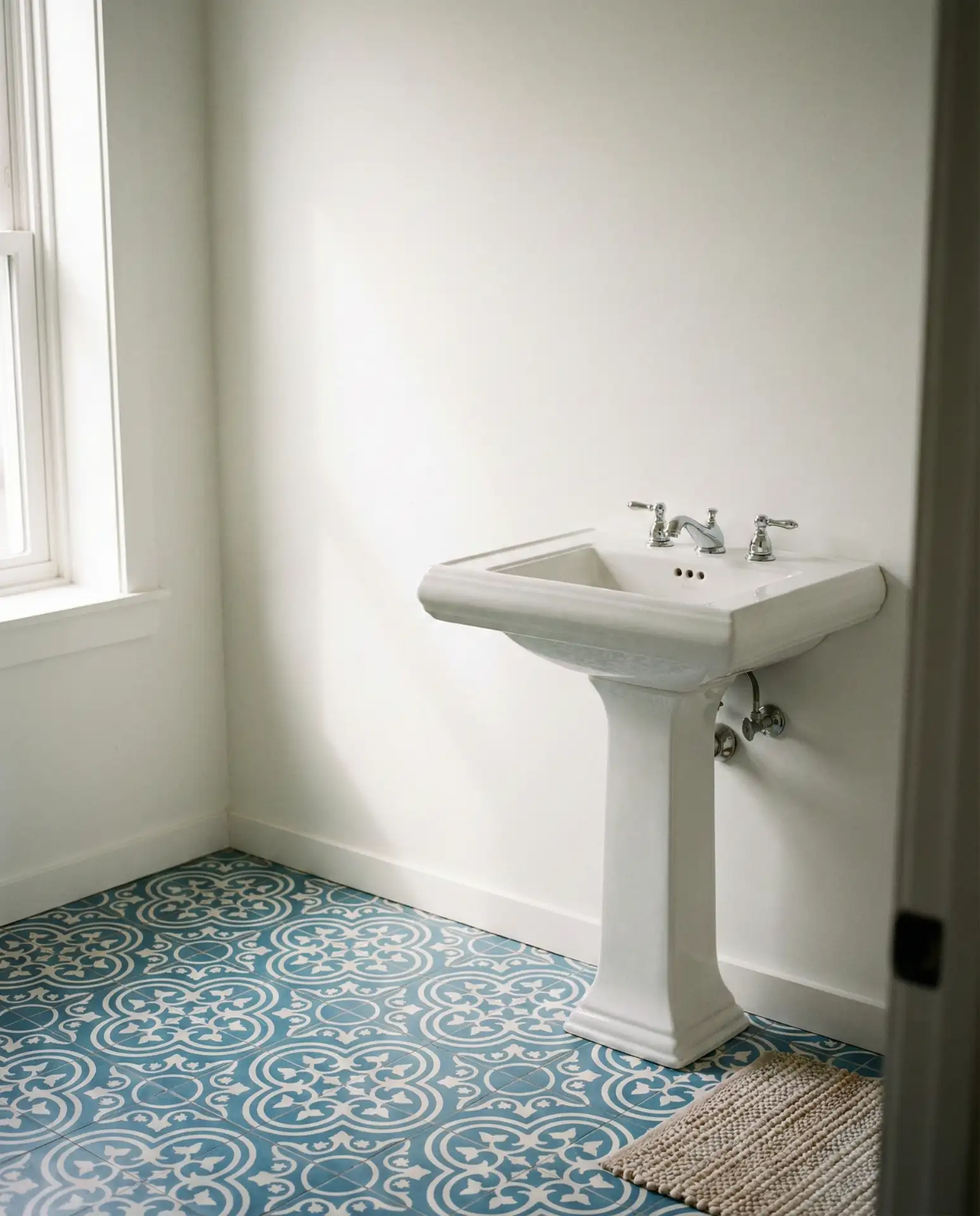 Patterned Cement Tile Accent Floor 1