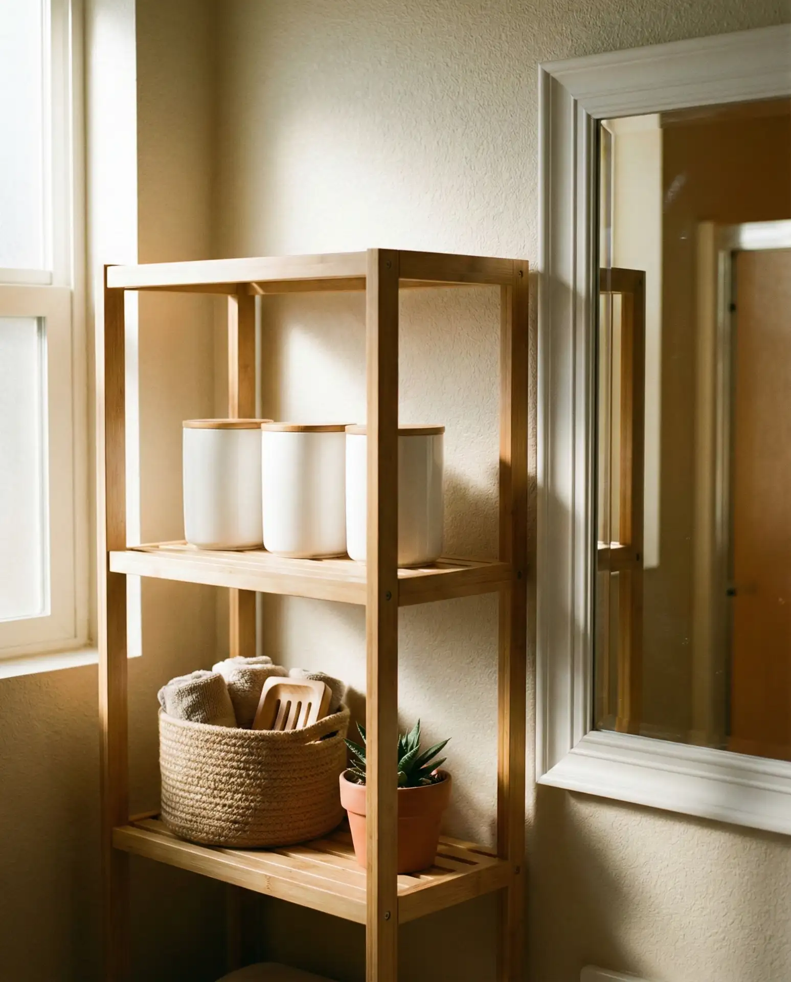 Open Shelving with Pretty Storage Containers 1