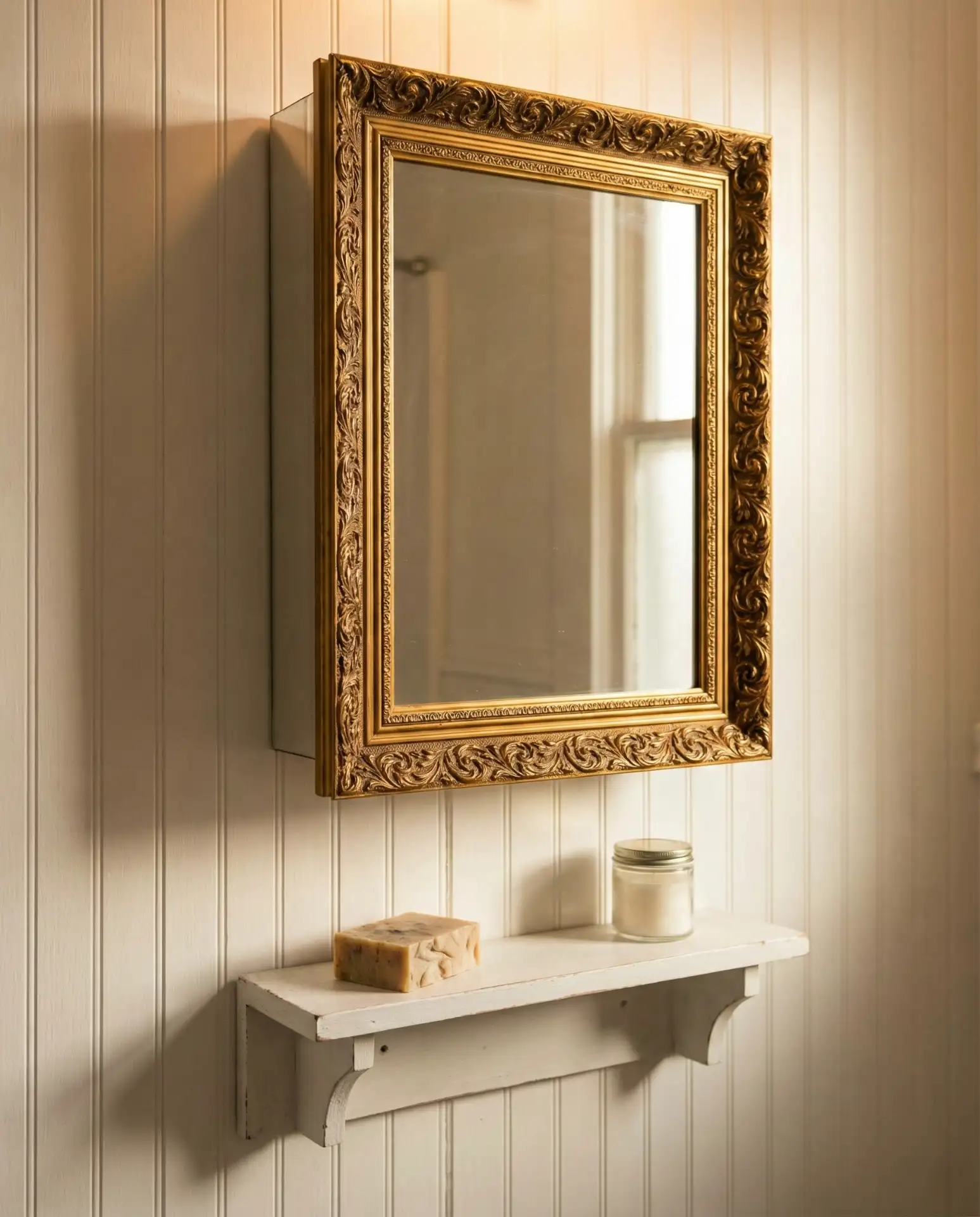 Vintage-Inspired Medicine Cabinet with Mirror 1