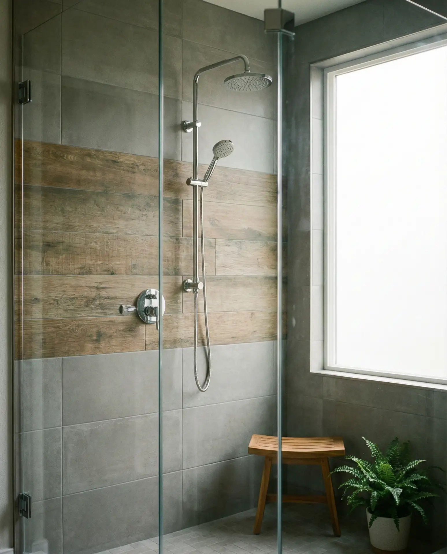 Wood-Look Porcelain Tile Accent Wall
