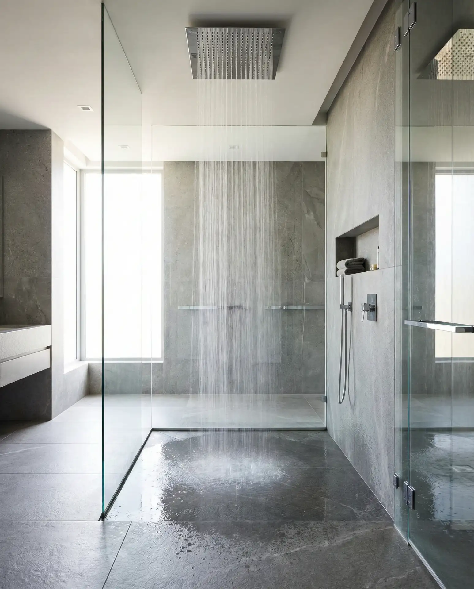 Large Rainfall Showerhead Installation