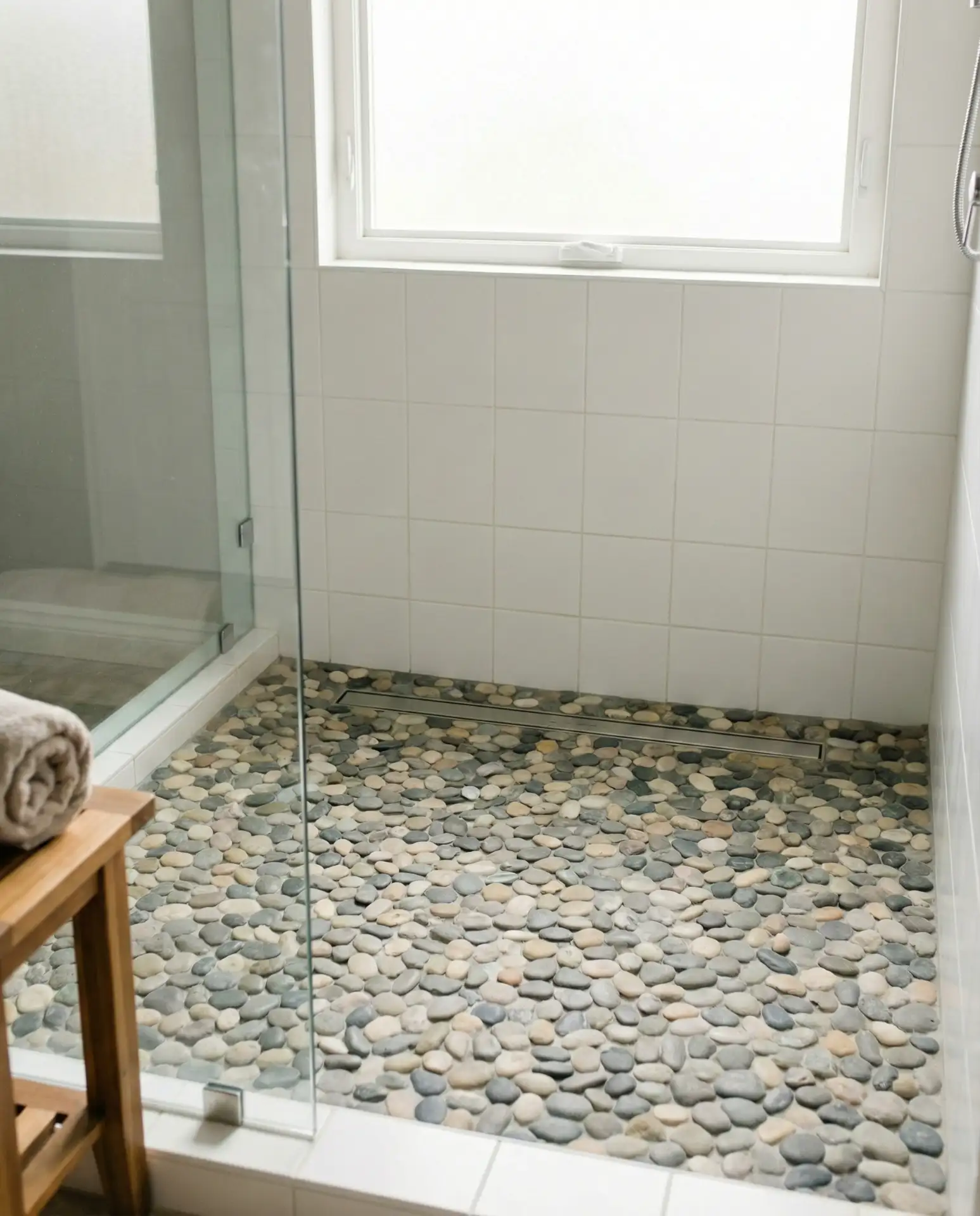 Pebble Tile Flooring in Shower