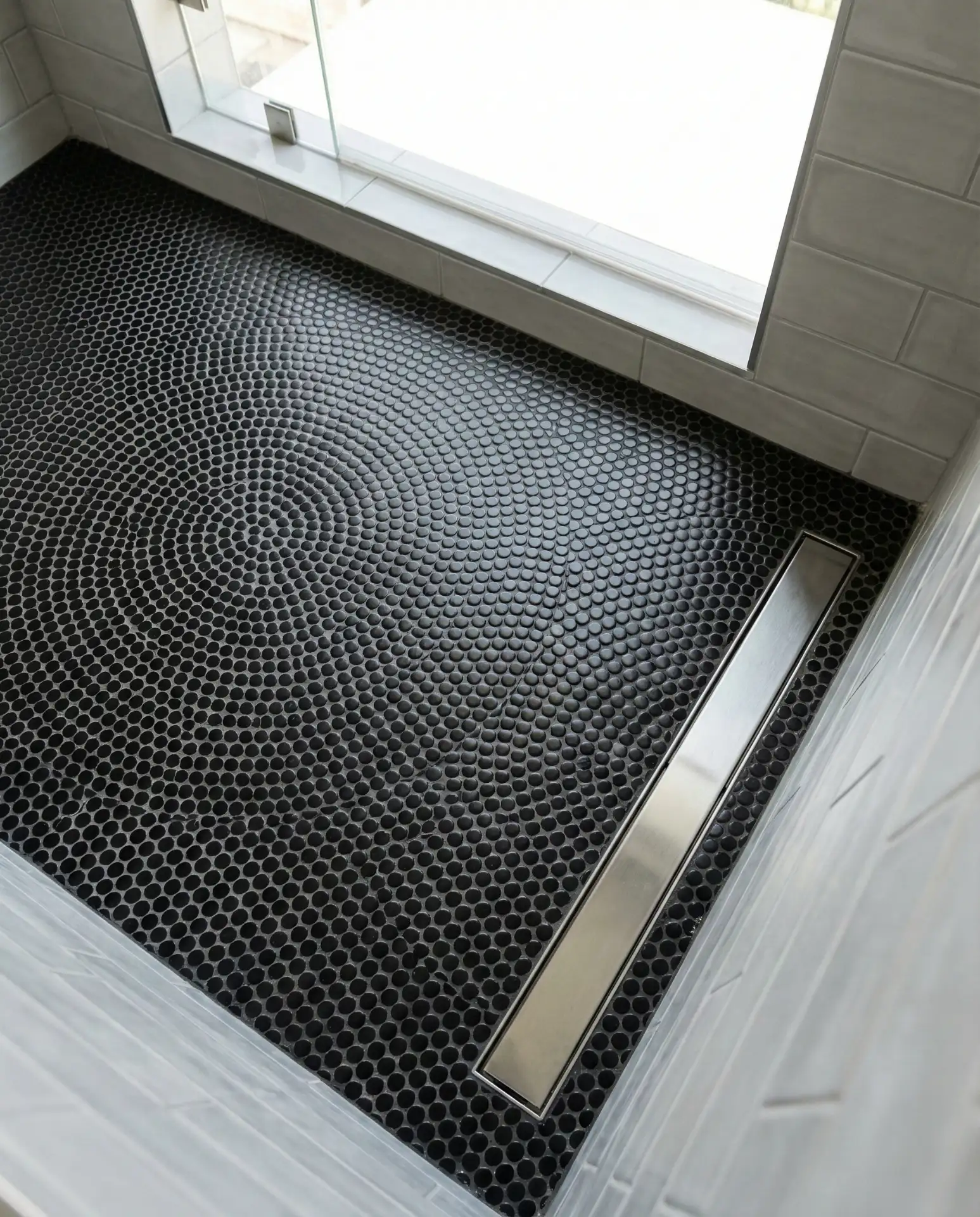 Colorful Penny Round Tile Floor