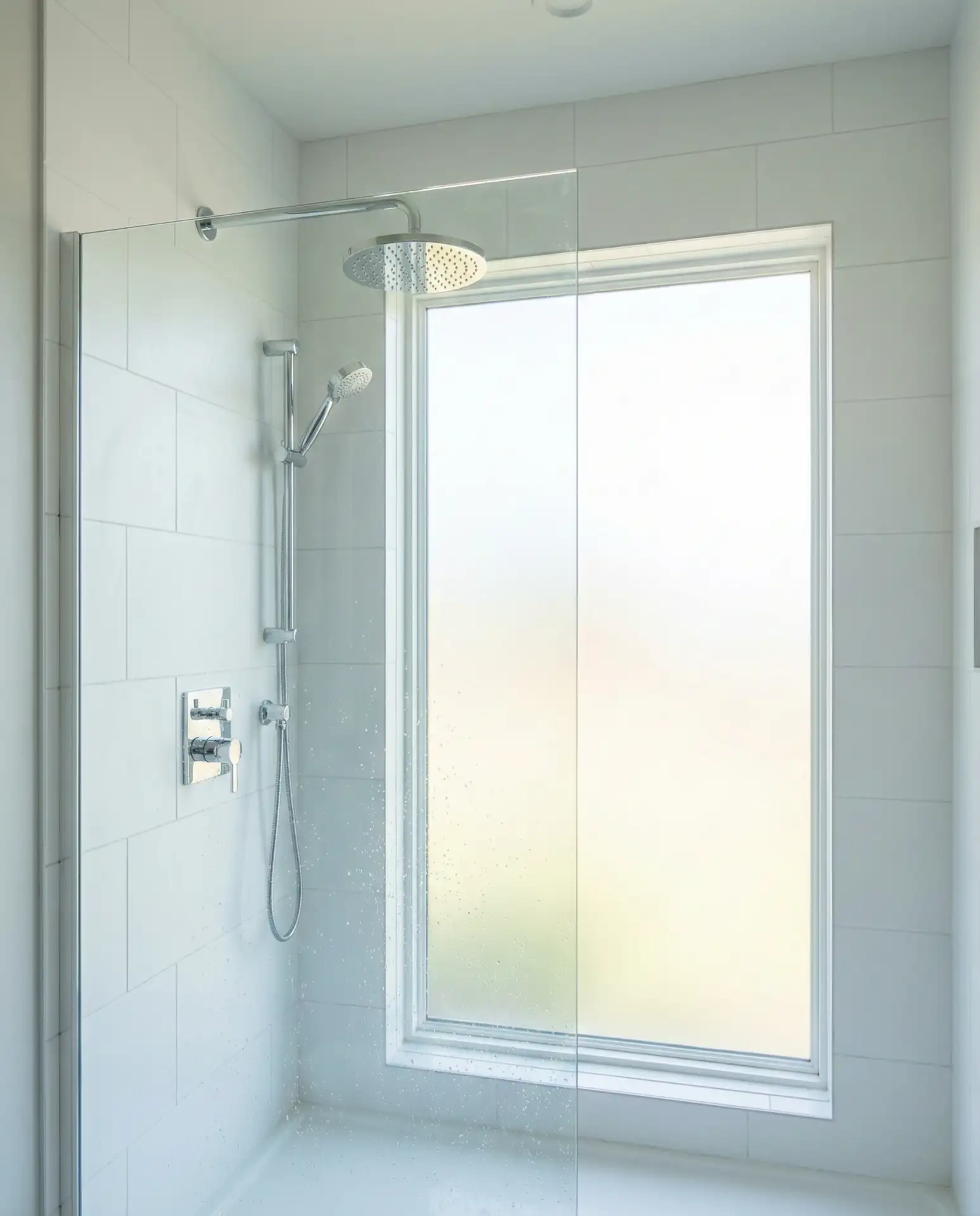 Natural Light Privacy Window in Shower