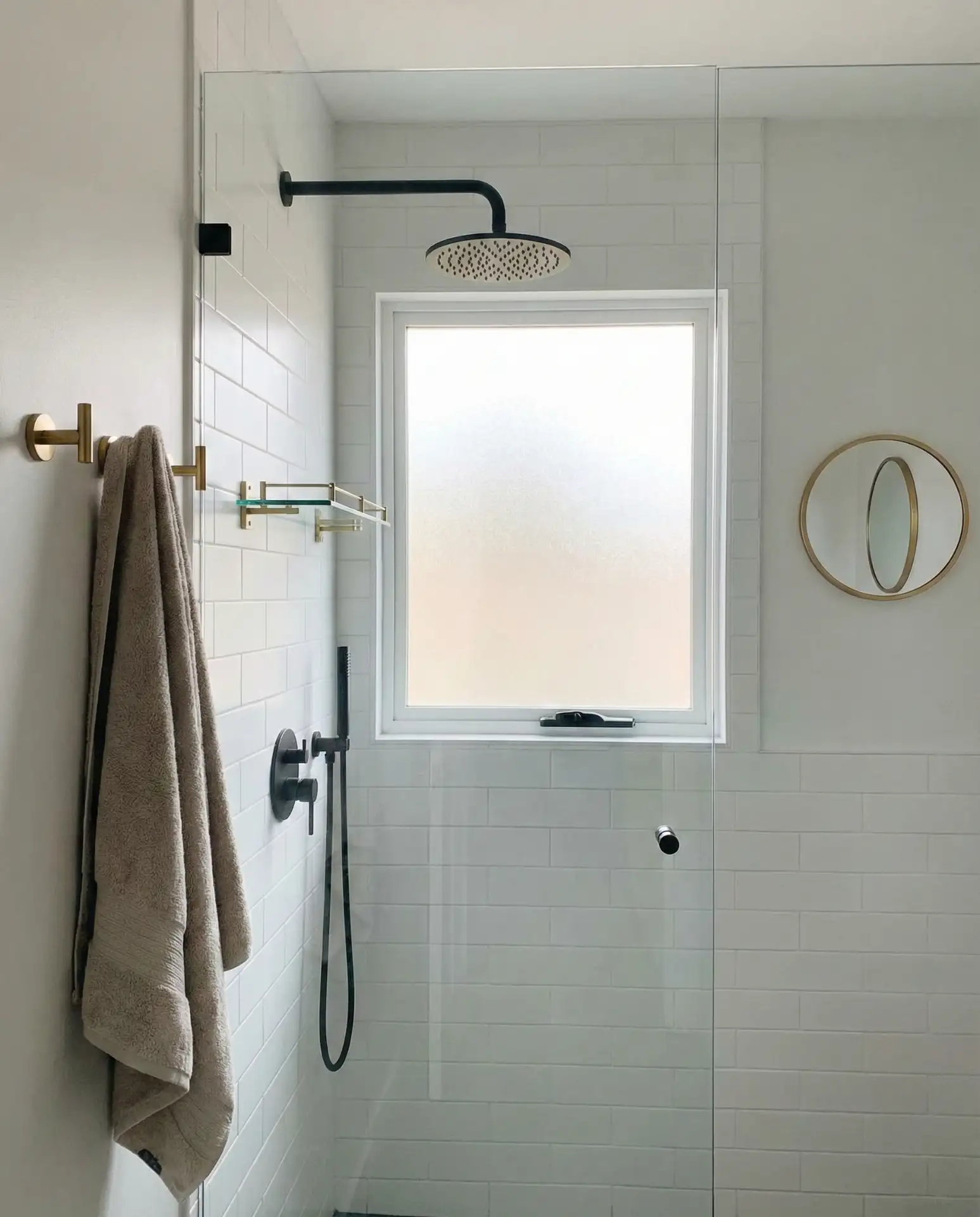 Shower Fixtures with Mixed Metals