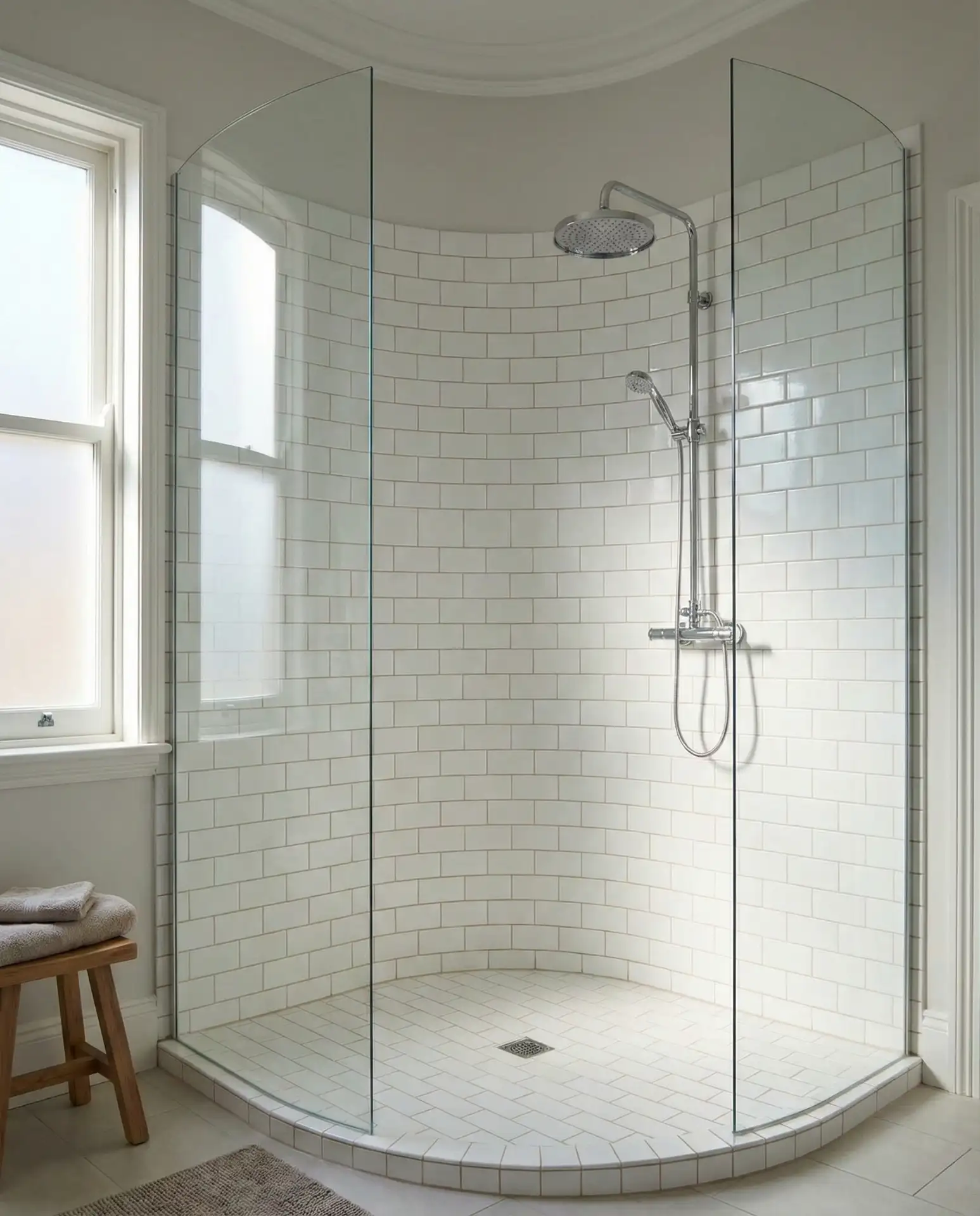 Curved Glass Shower Enclosure