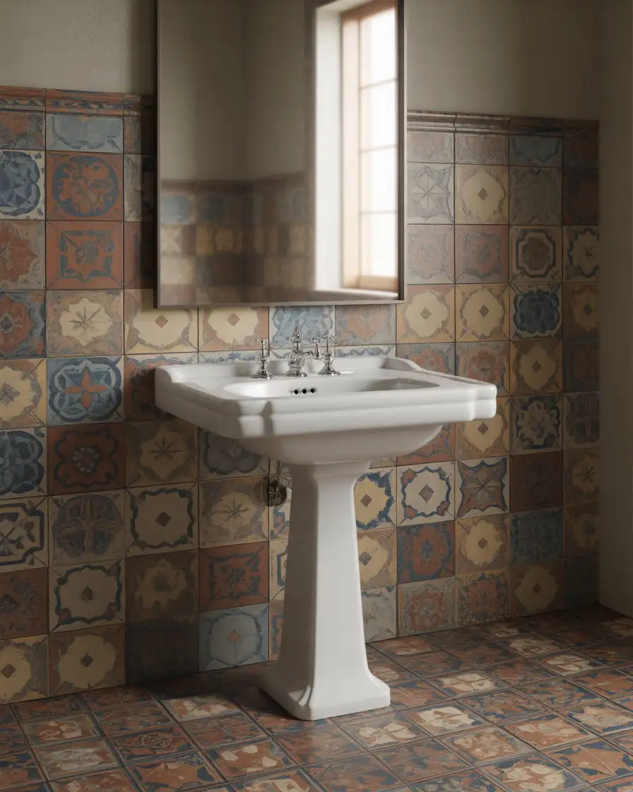 Vintage Patterned Tile Floor Design