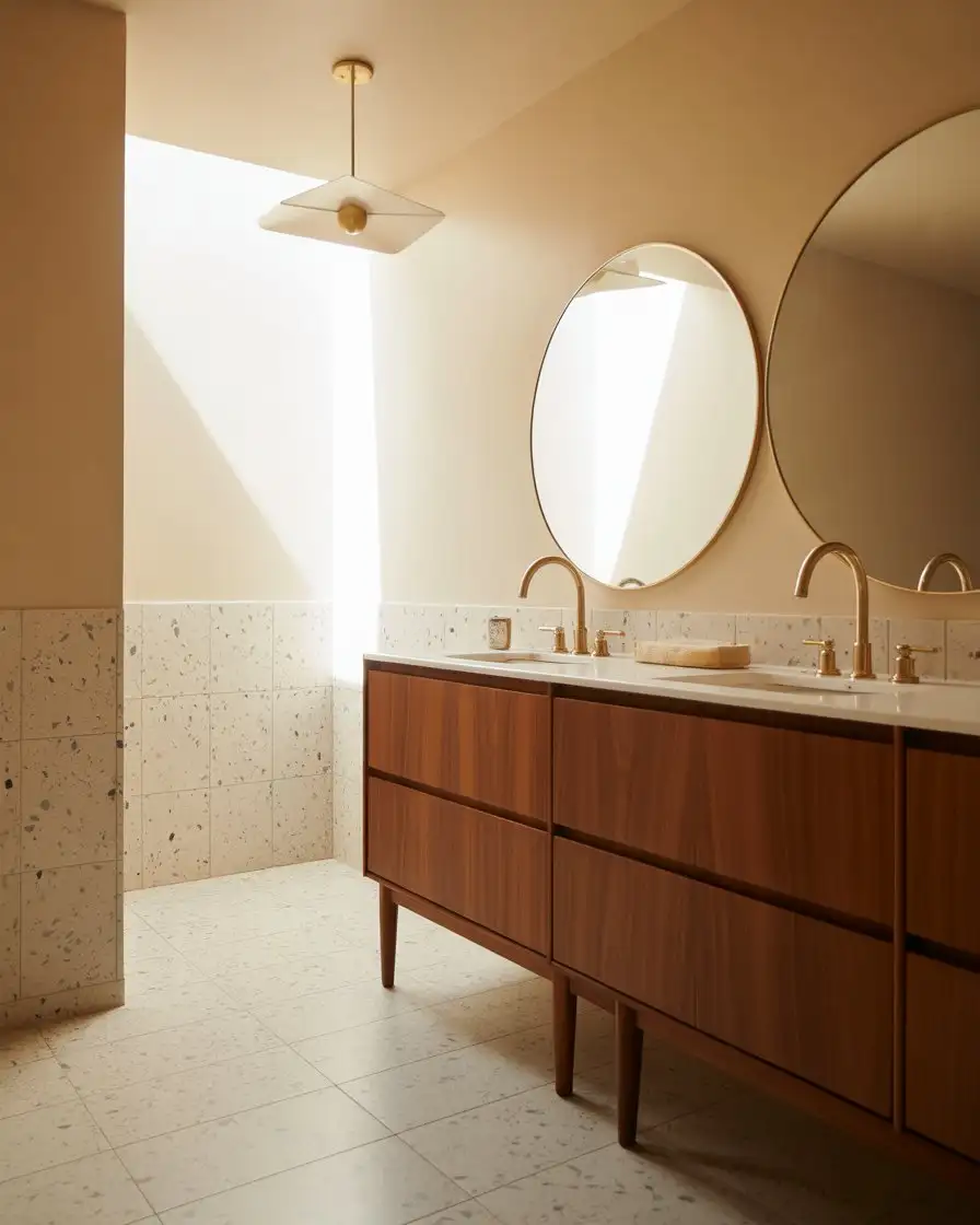 Mid Century Modern Terrazzo Bathroom
