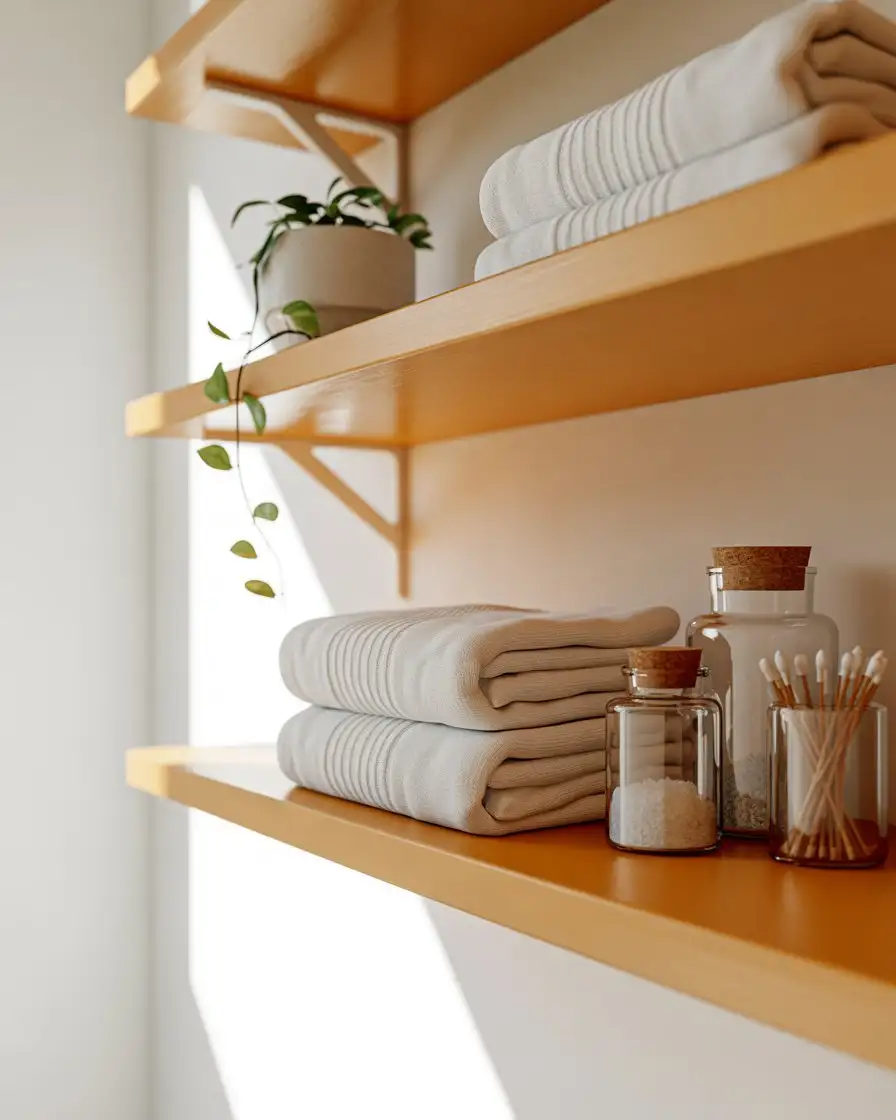 Stylish Open Shelving Bathroom Storage