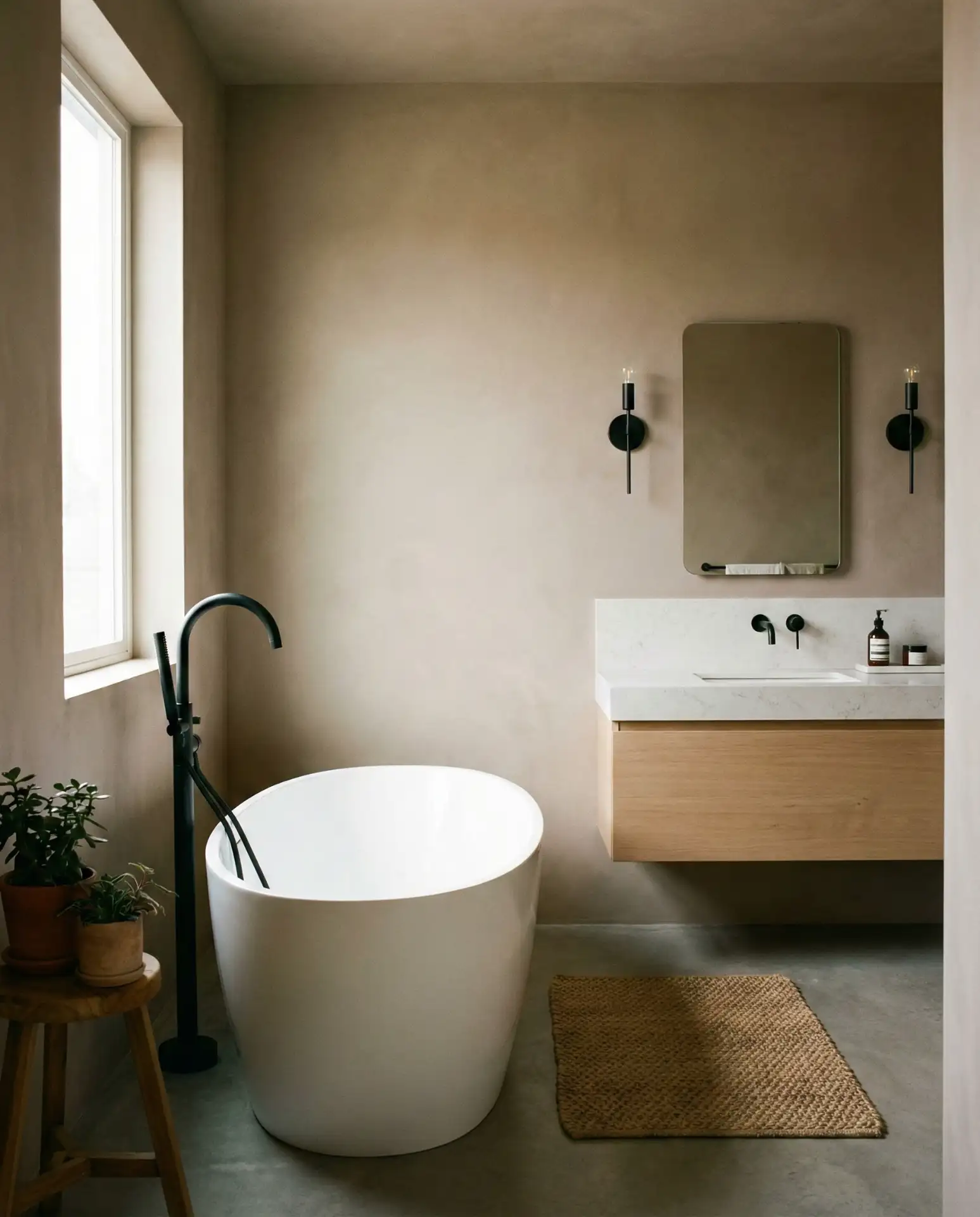 Warm Taupe with Black Fixtures 1