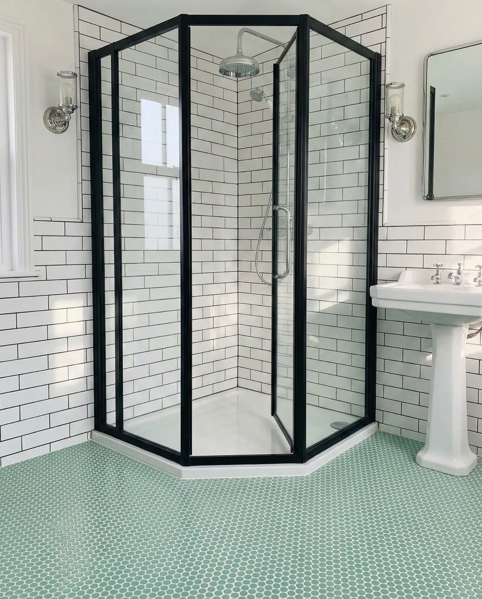 Mint Green Penny Tiles for a Retro Vibe 1