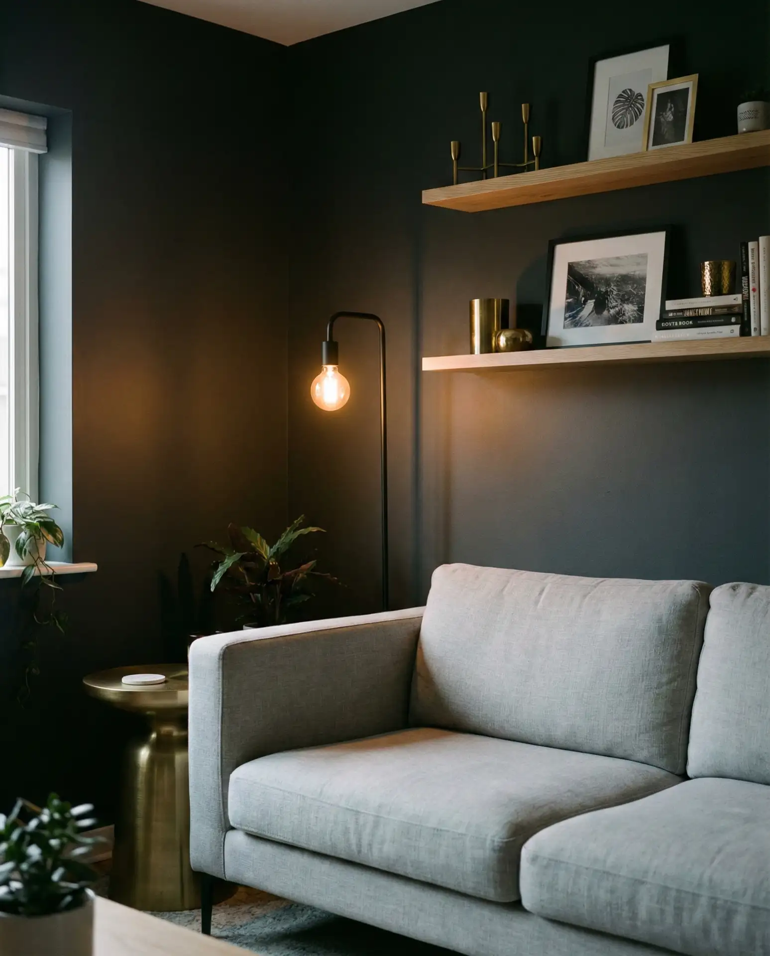 Moody Dark Grey Living Room