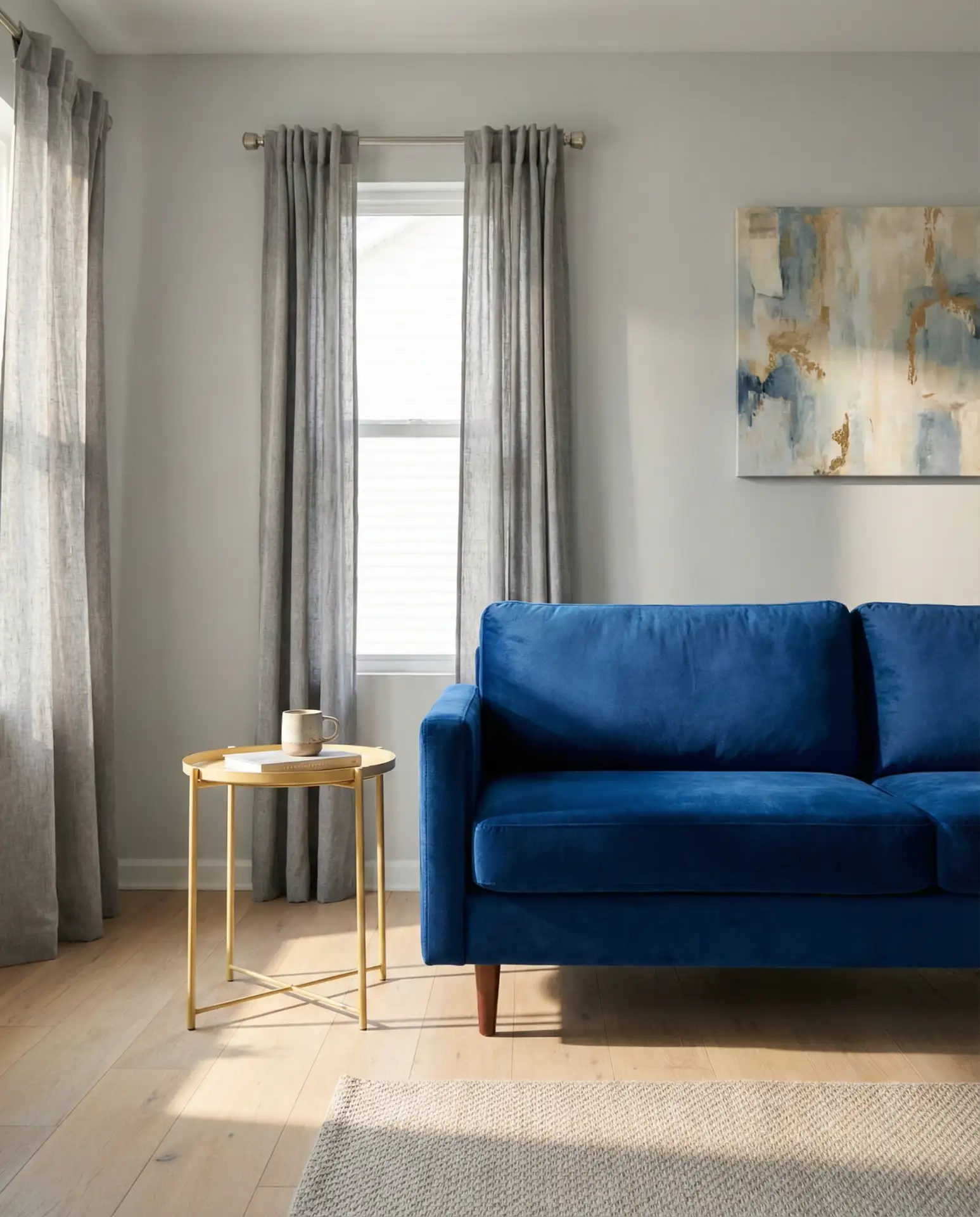 Royal Blue and Grey Living Room