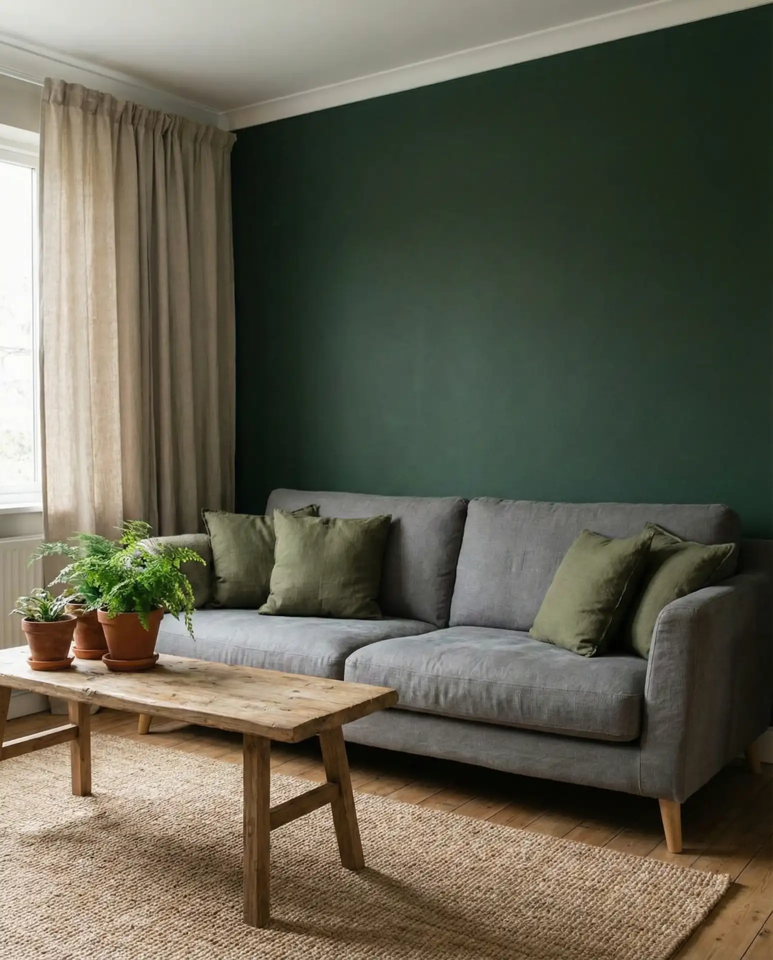 Green and Grey Living Room