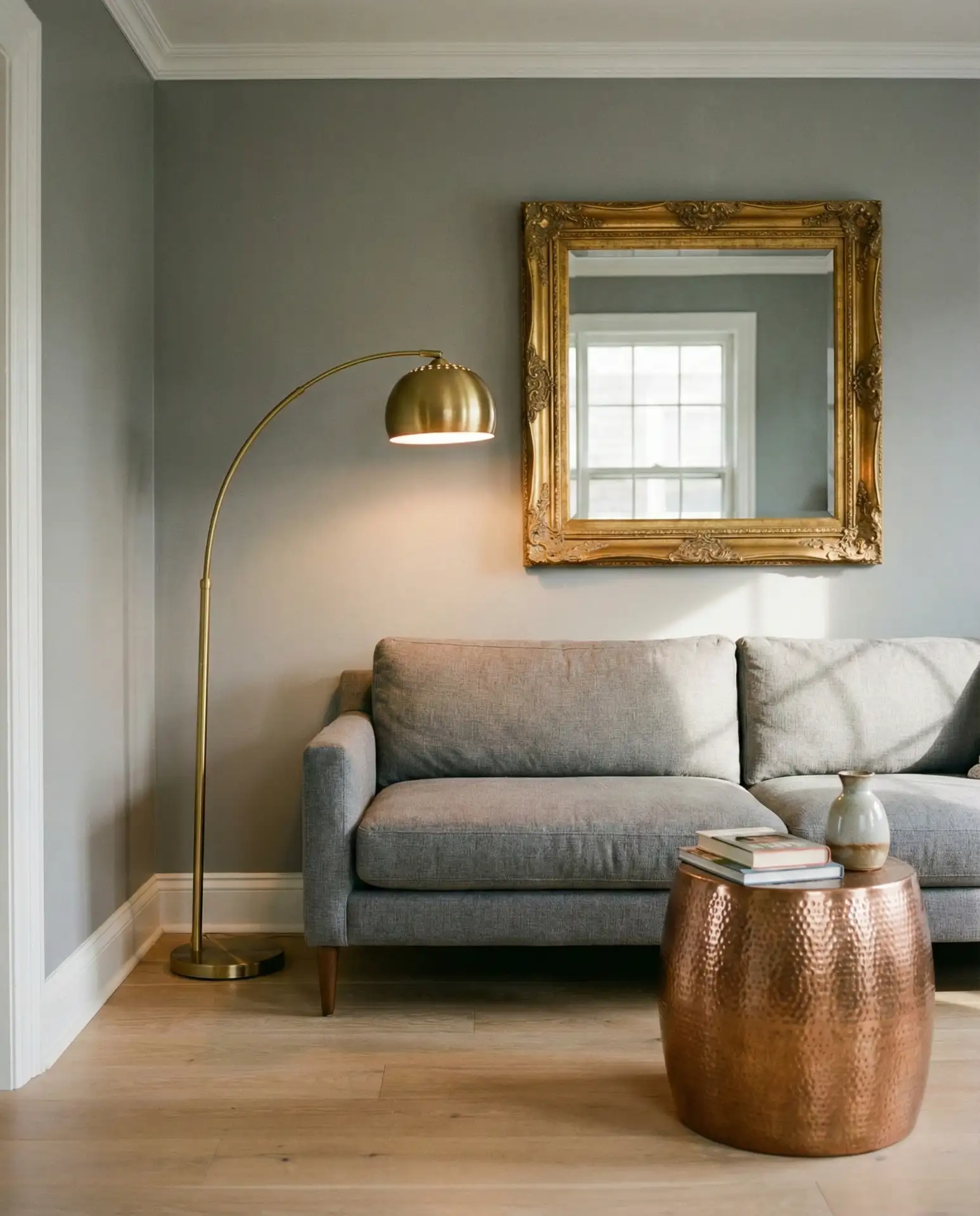 Grey Living Room Metallic Accents