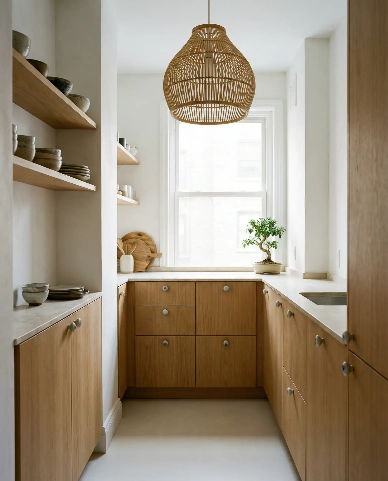 Japandi Style Galley Kitchen