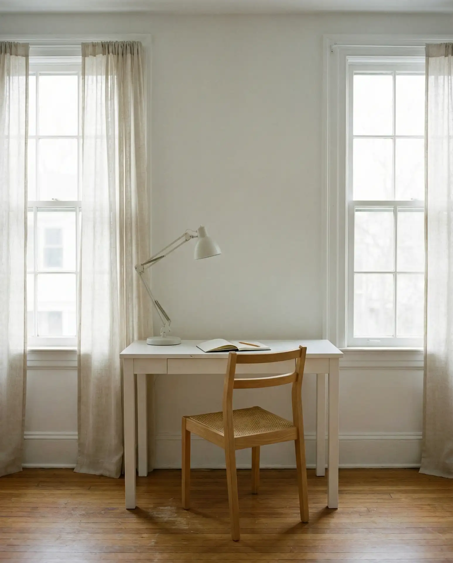 Simple Desk Between Windows 1