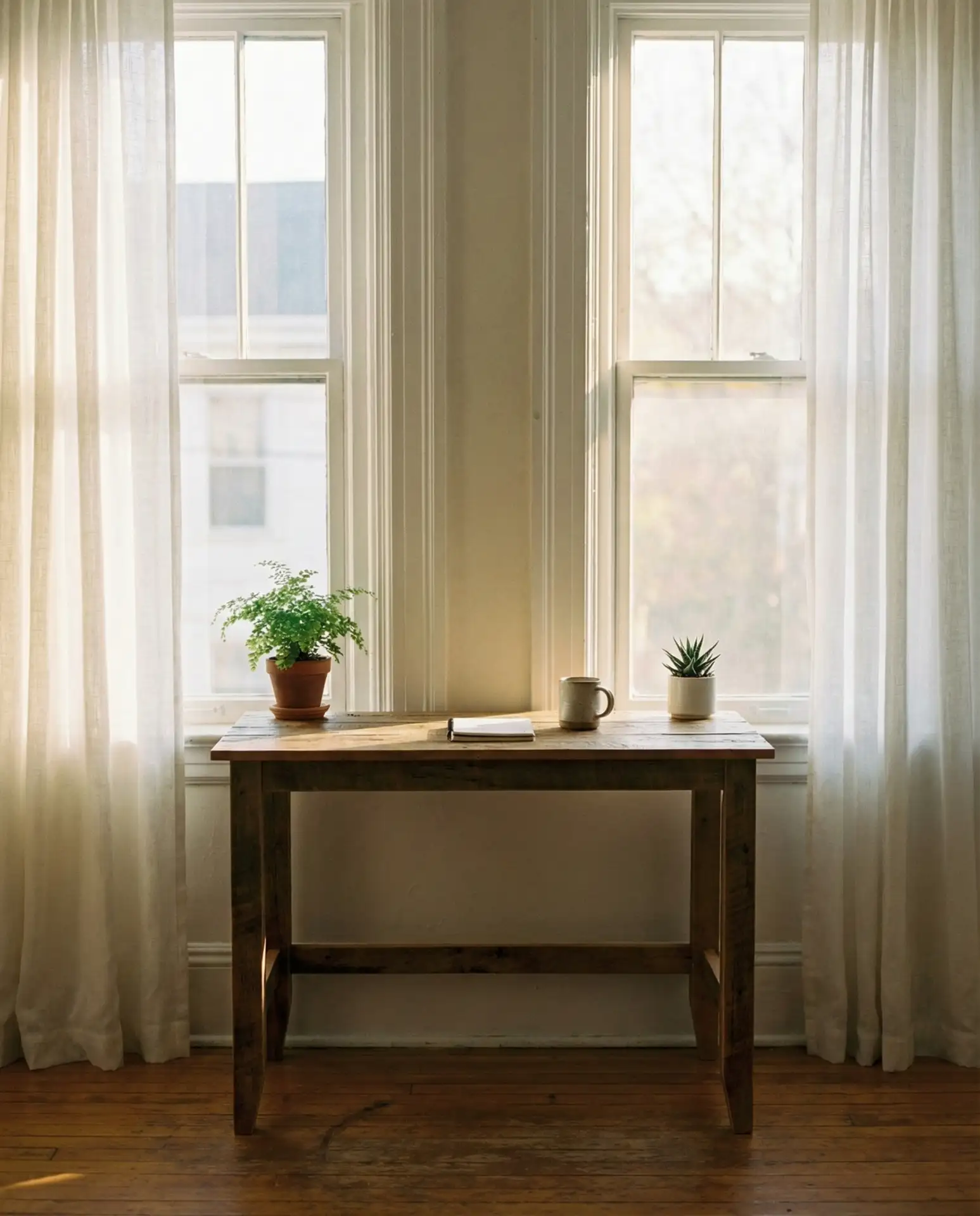 Simple Desk Between Windows 2