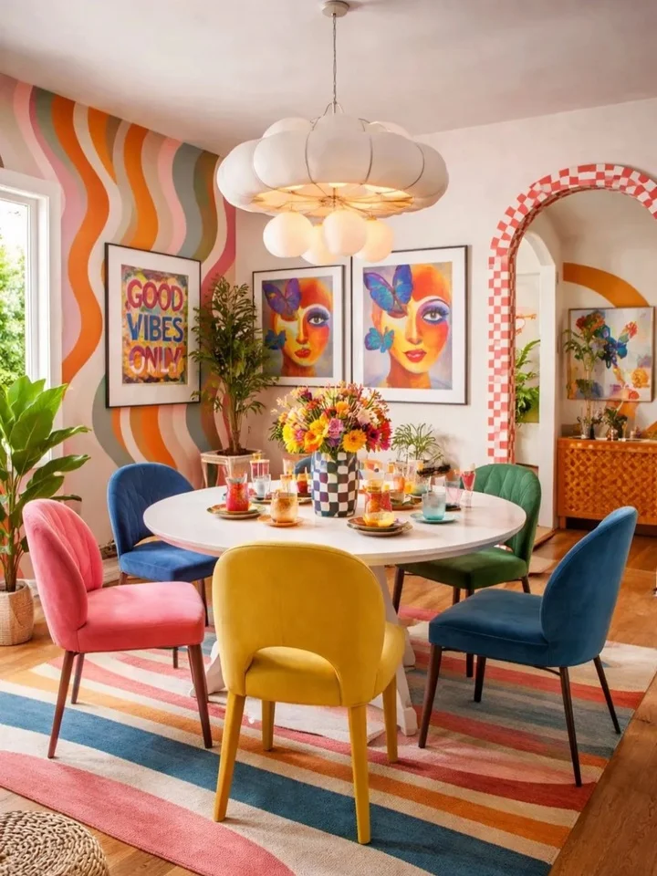 dining room with symmetrical design