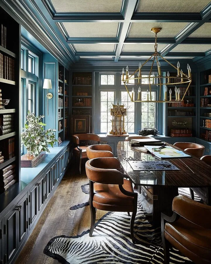 dining room with rattan and wood