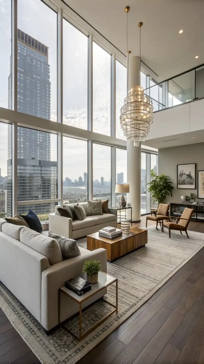 modern high rise apartment living room 7