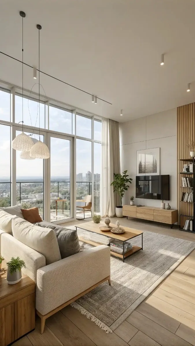 modern high rise apartment living room 8