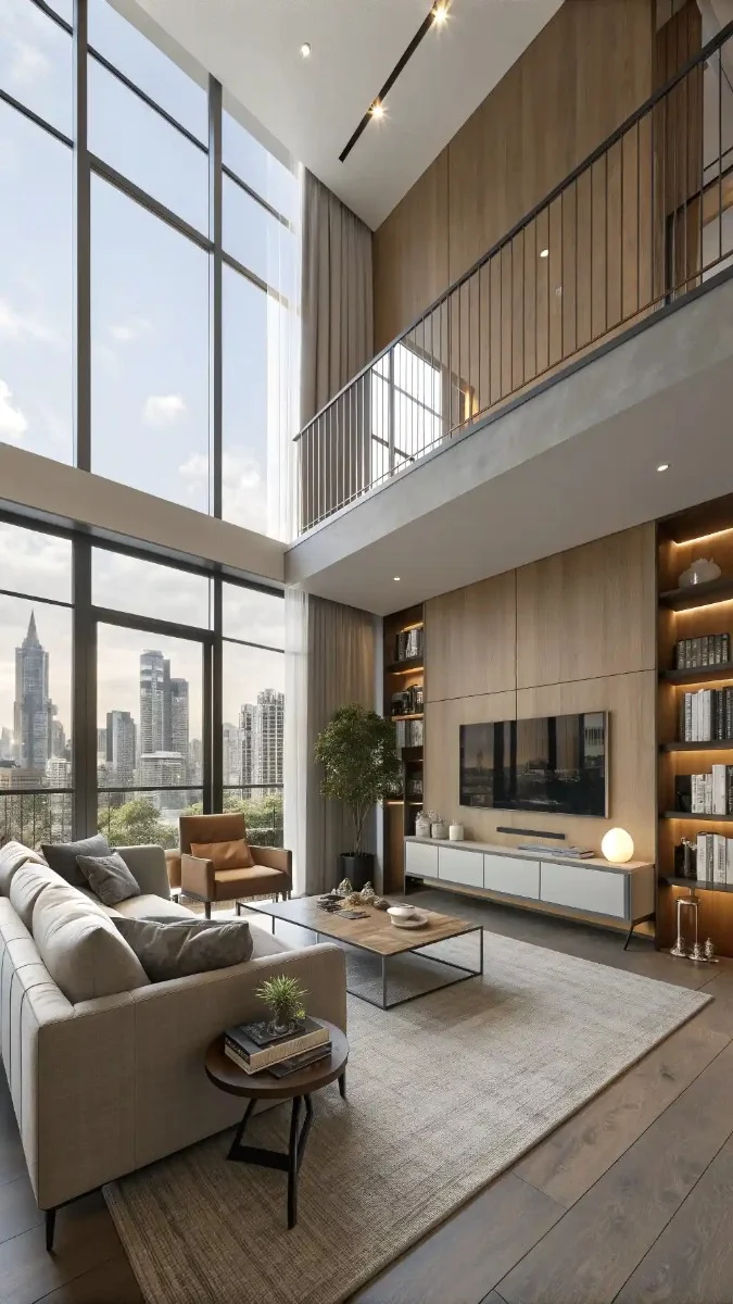 modern high rise apartment living room 11