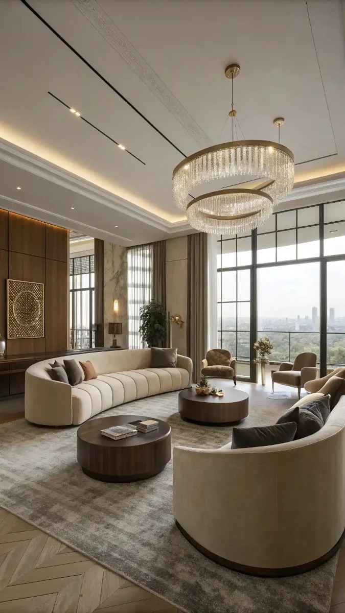 modern high rise apartment living room 12