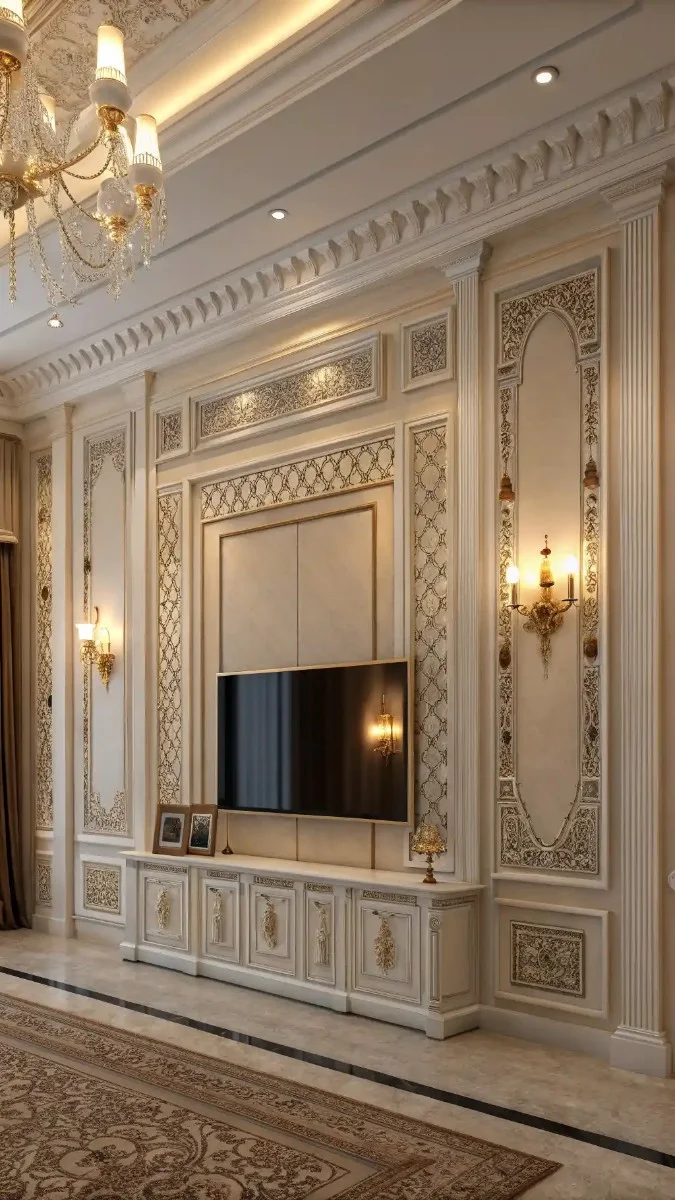 luxury living room tv unit wall design 8