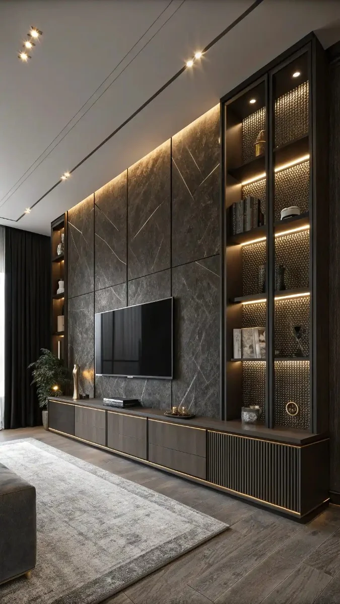 luxury living room tv unit wall design 11