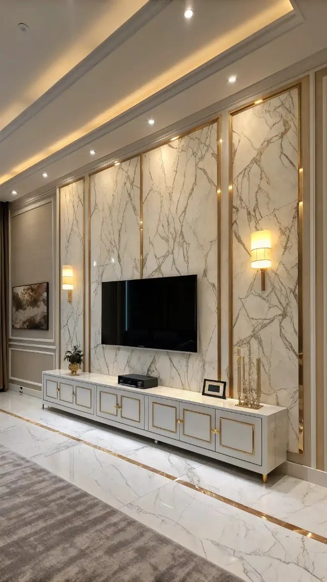 luxury living room tv unit wall design 13
