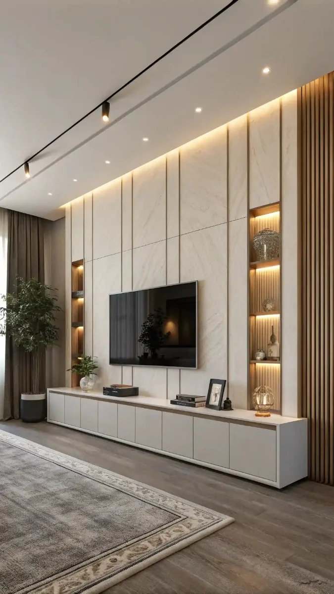 luxury living room tv unit wall design 16