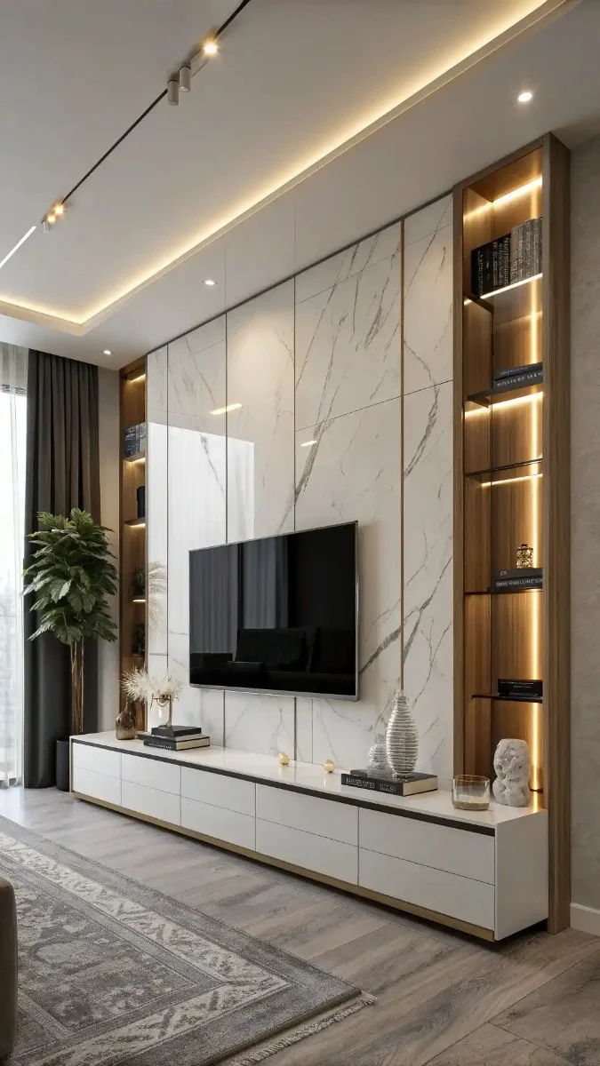luxury living room tv unit wall design 18