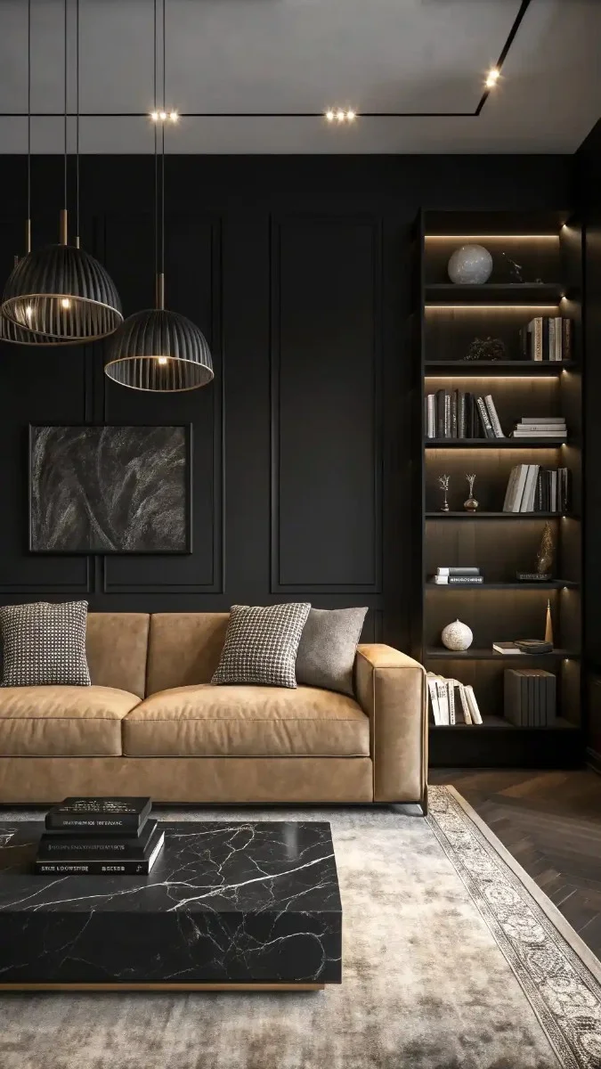 dark beige sofa living room ideas decor 8