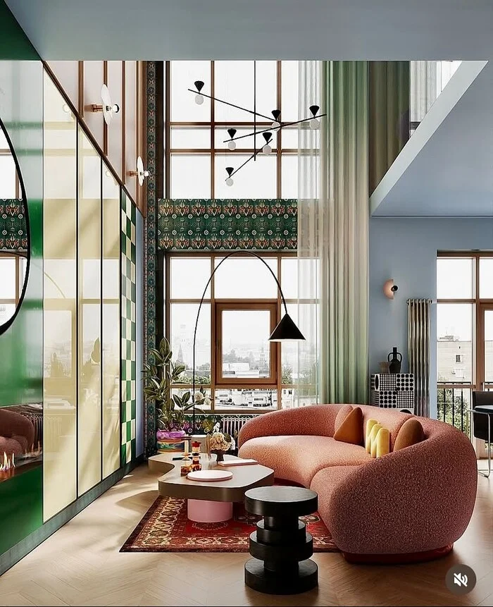 grey and pink living room decor