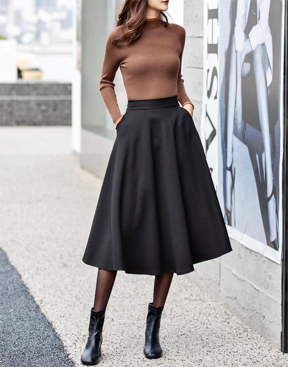 Turtleneck With Midi Skirt