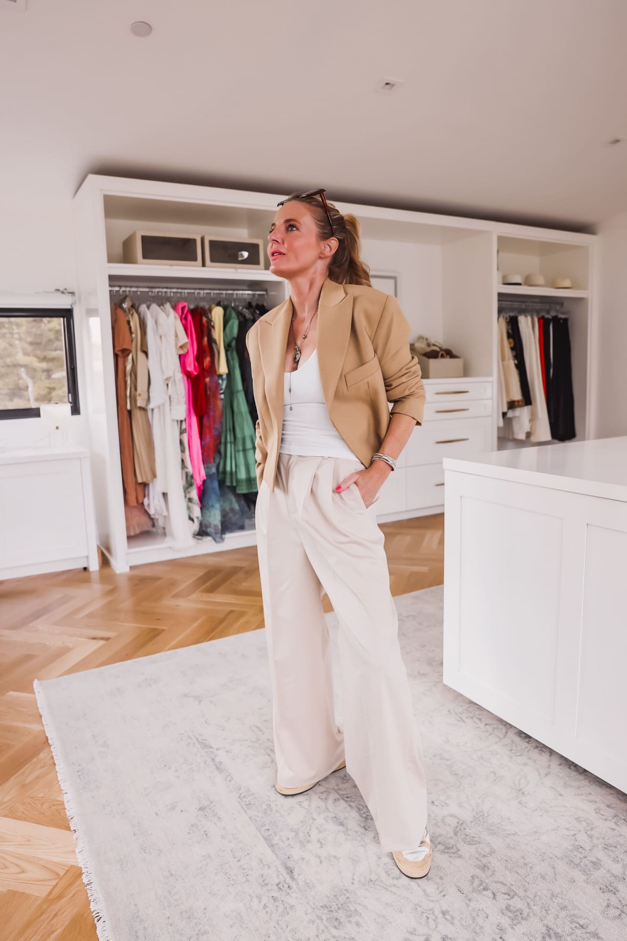 Office Outfit with Pleated Pants