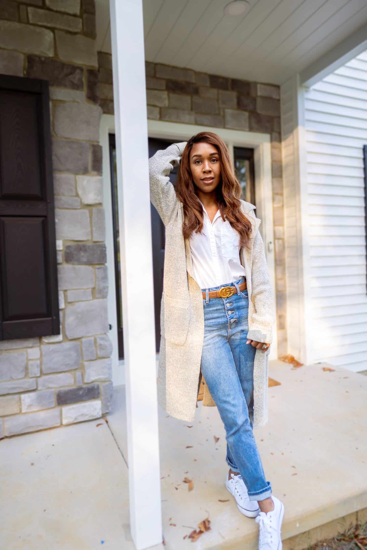 Cardigan and Simple Office Wear