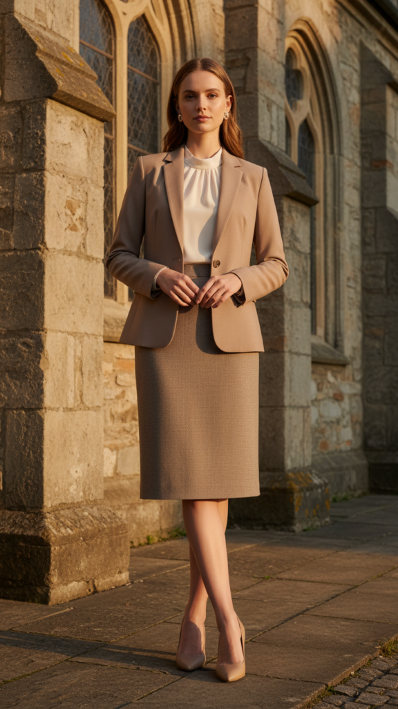 Skirt suit with blazer for Orthodox church